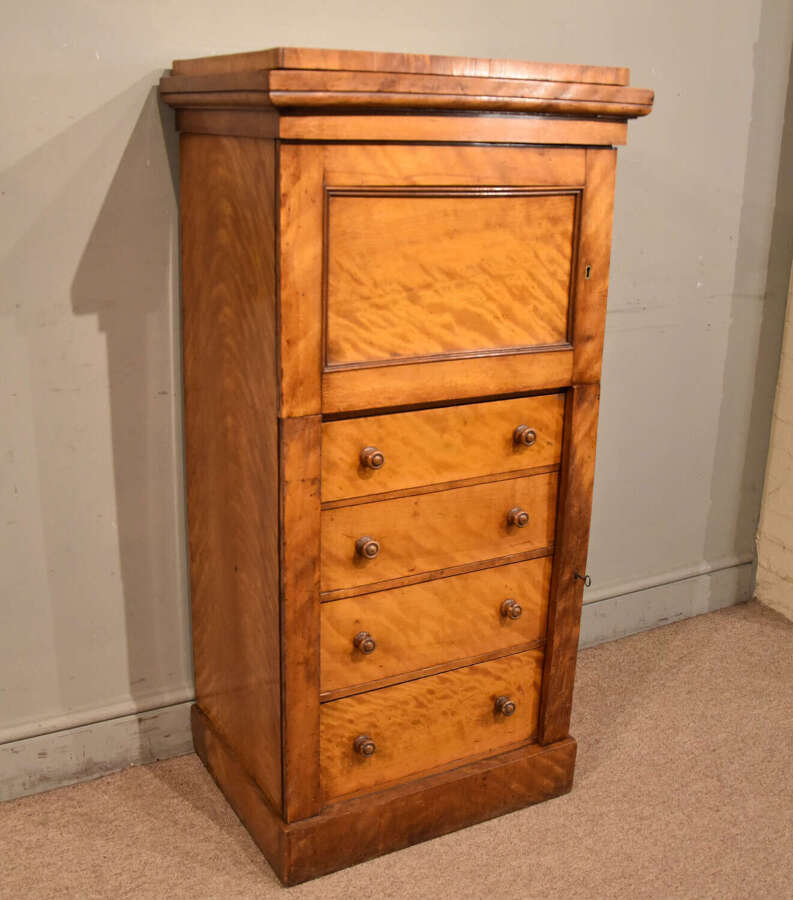 Victorian satin birch Wellington chest