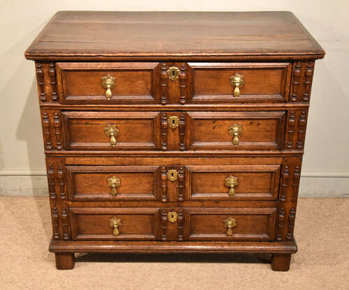 Charles II period oak chest of drawers