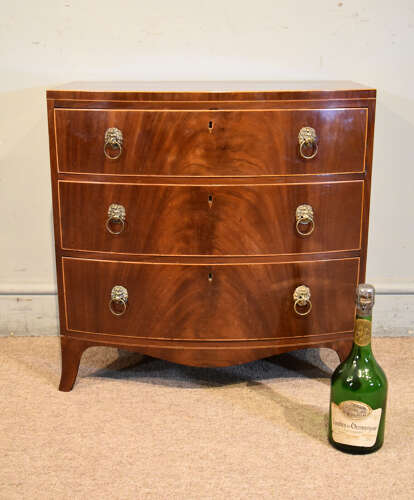 Regency bow fronted miniature chest of drawers