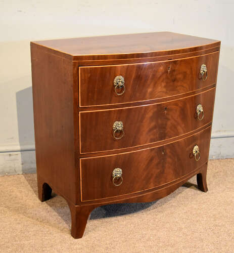 Regency bow fronted miniature chest of drawers