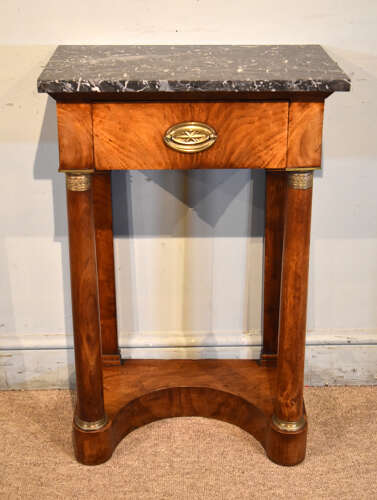 French empire flame mahogany console table